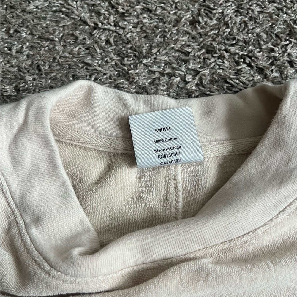 Varley Crewneck Terry Sweatshirt Cream Small Athleisure Oversized - Picture 4 of 7